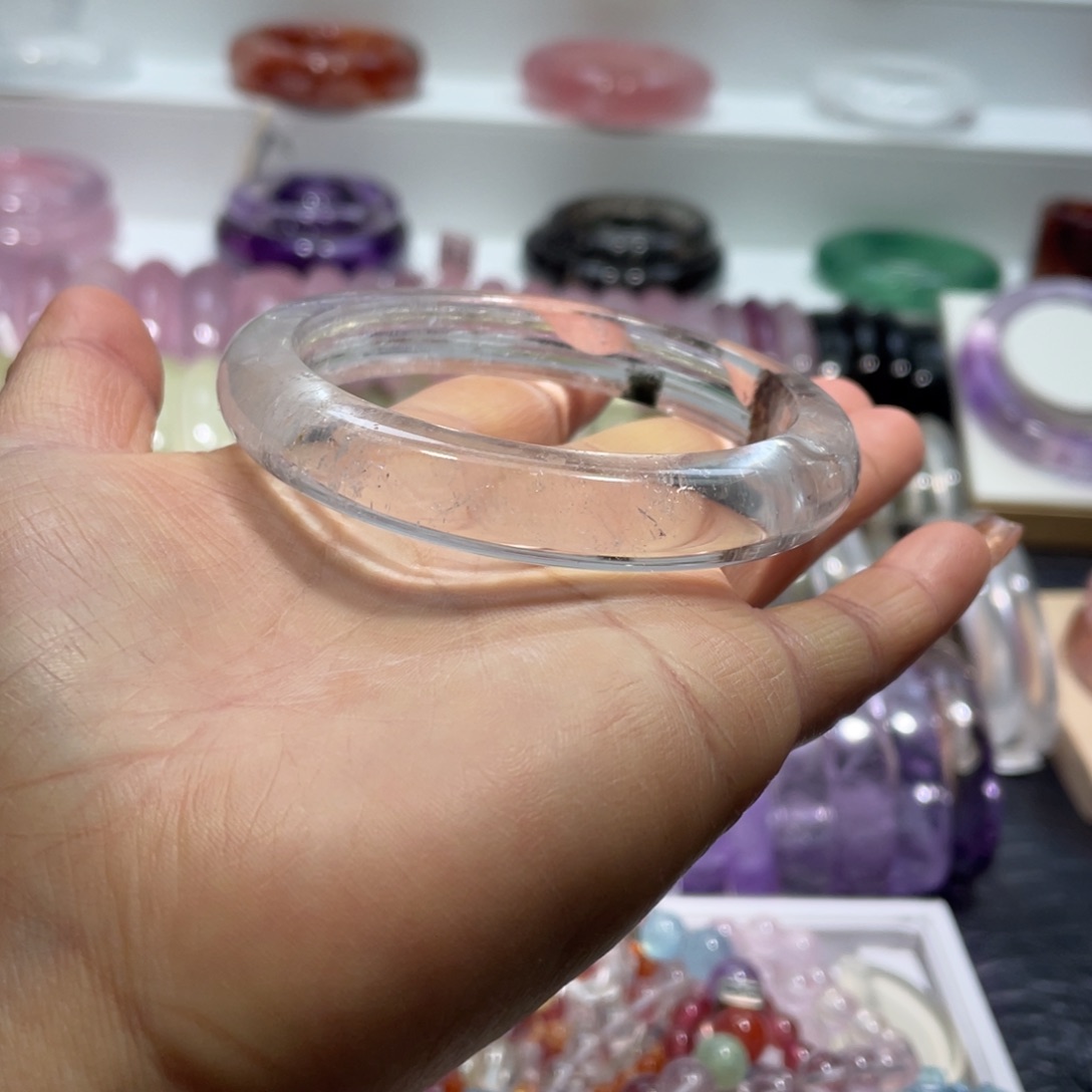 水晶手镯58.8圈口7号未镶嵌