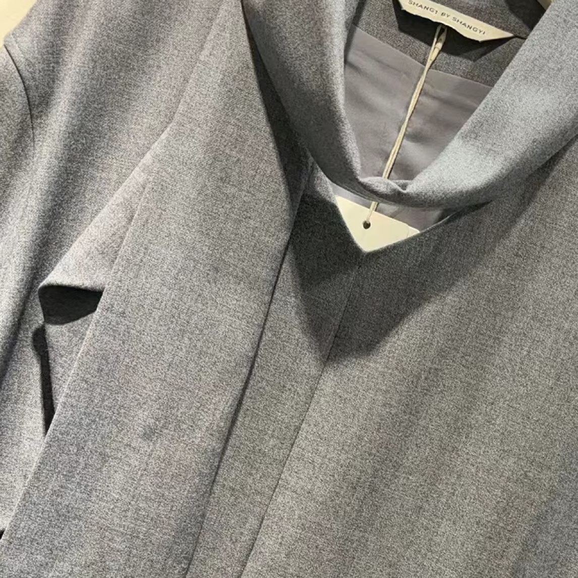 Shang1飘带西装料连衣裙