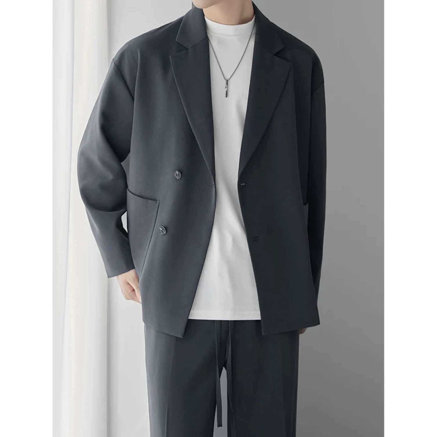 秋季新款男士气质百搭休闲时尚西服（上衣8872）