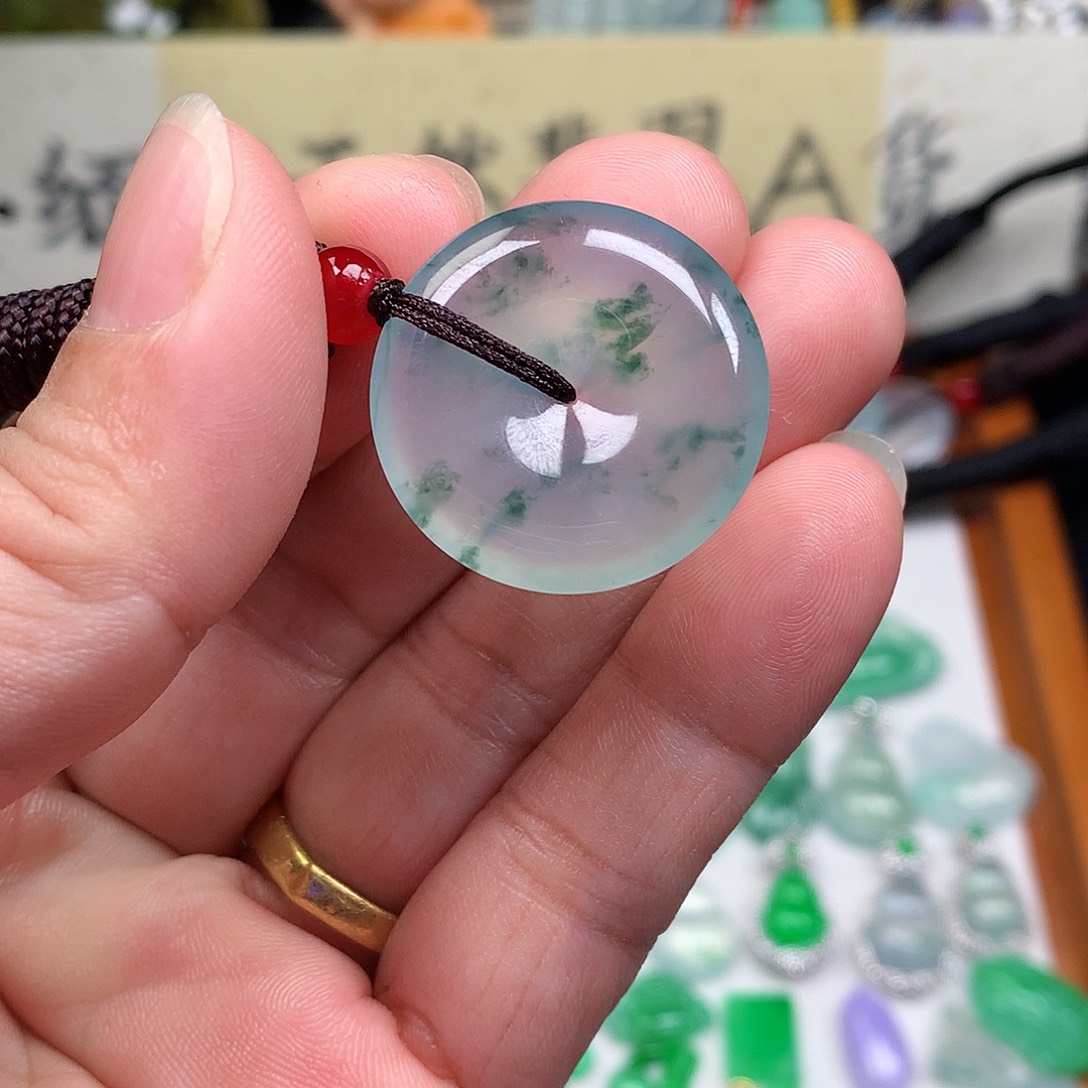 翡翠裸石缅甸天然A货翡翠冰种平安扣