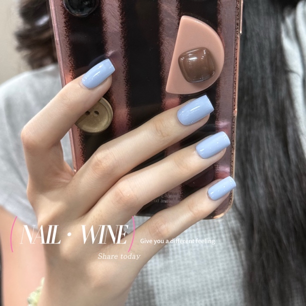 001蓝紫色 纯色穿戴甲 极致单色纯手工穿戴甲