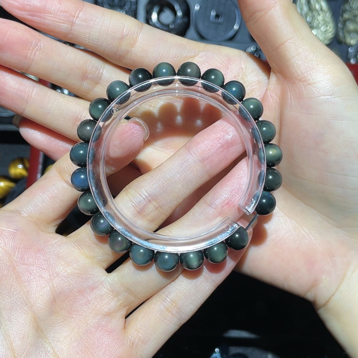 【闪购商品】未镶嵌黑曜岩手链杰*