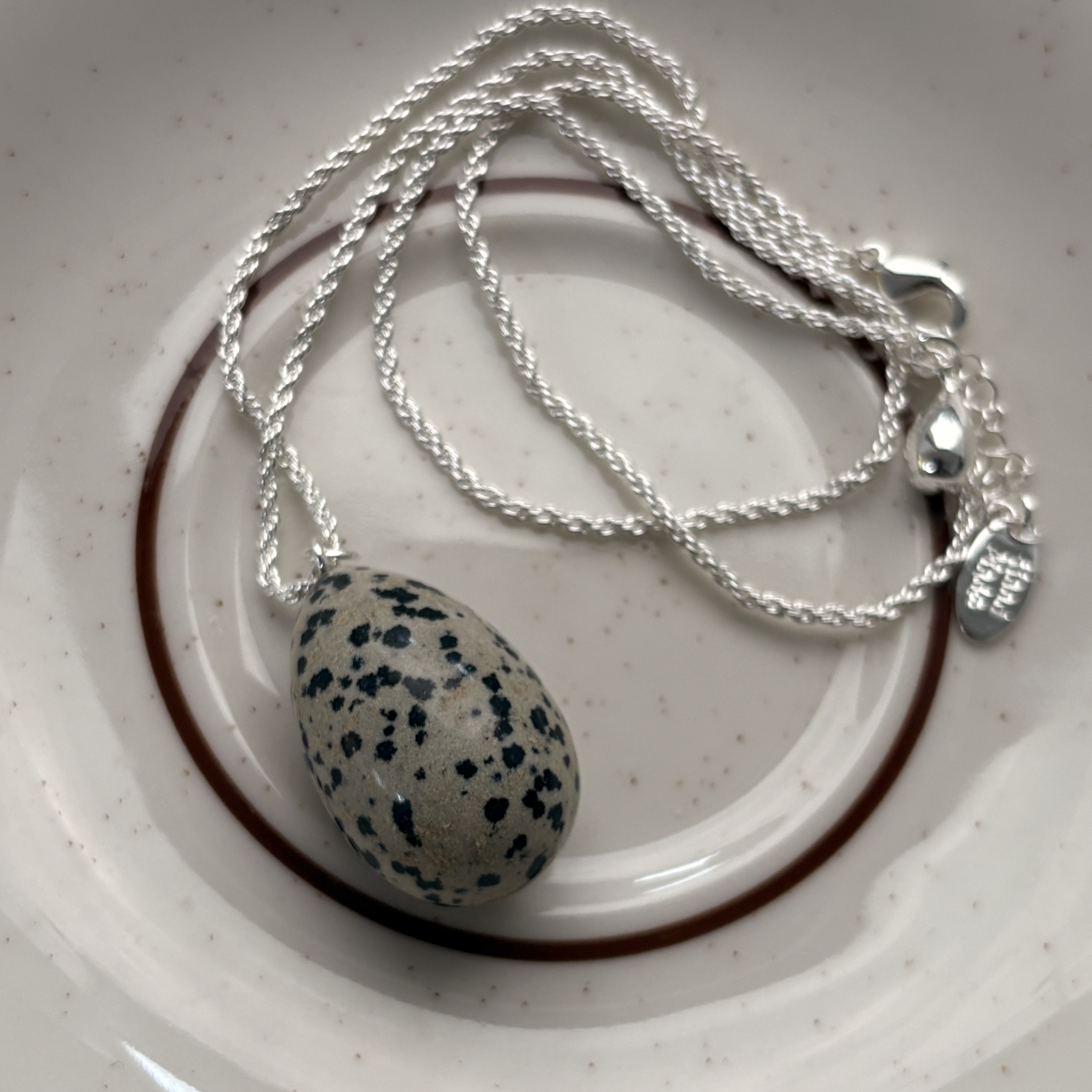 合金项链 SITUOO饰图小众设计款“鹌鹑”斑点石项链简约百搭坠链