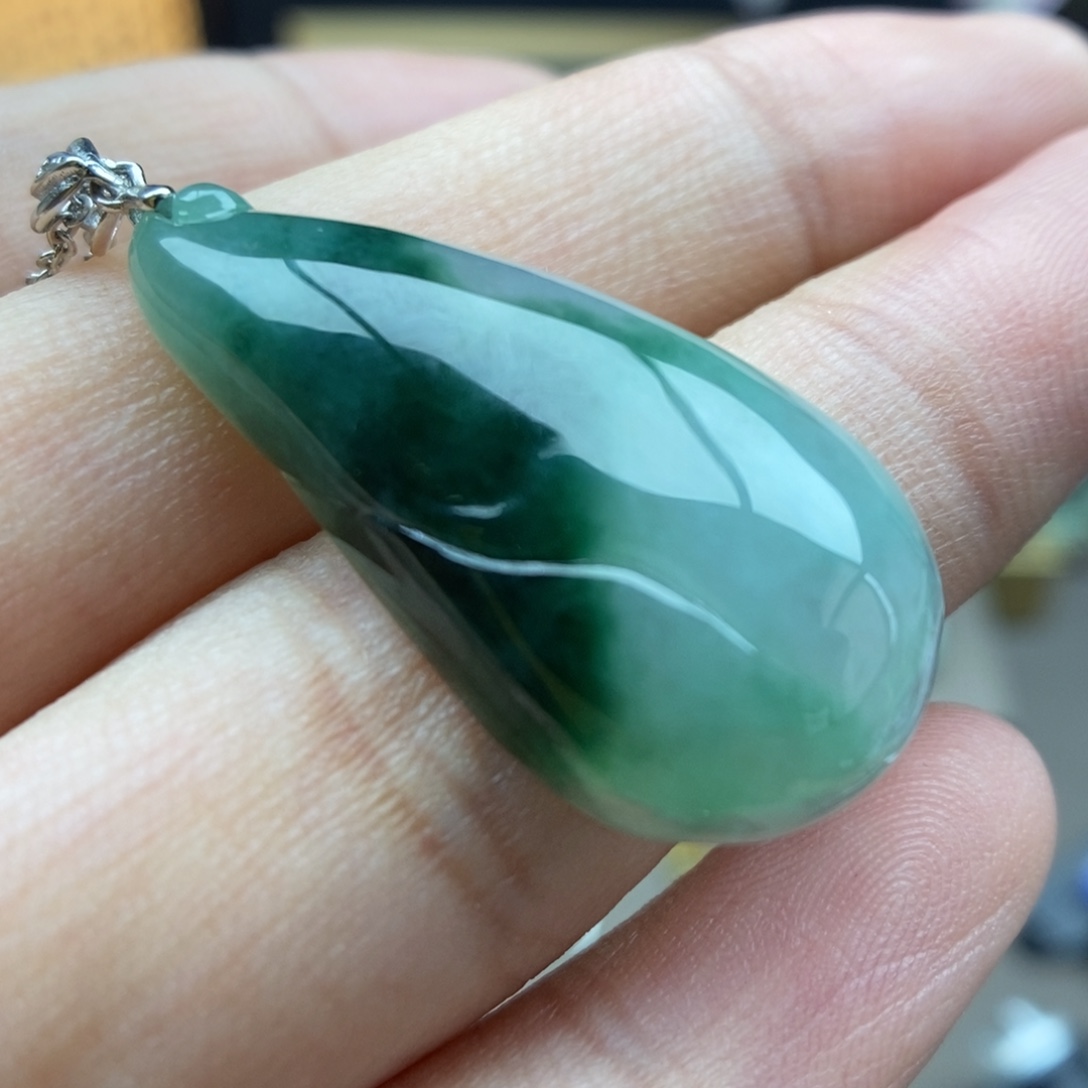 翡翠银S925镶嵌颈饰吊坠