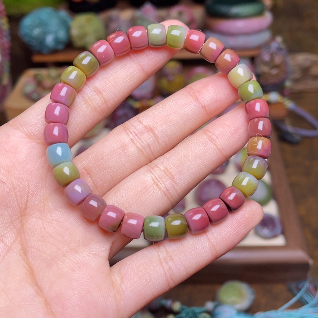 玛瑙/玉髓珠宝半成品未镶嵌倚**雨盐源玛瑙直切手串