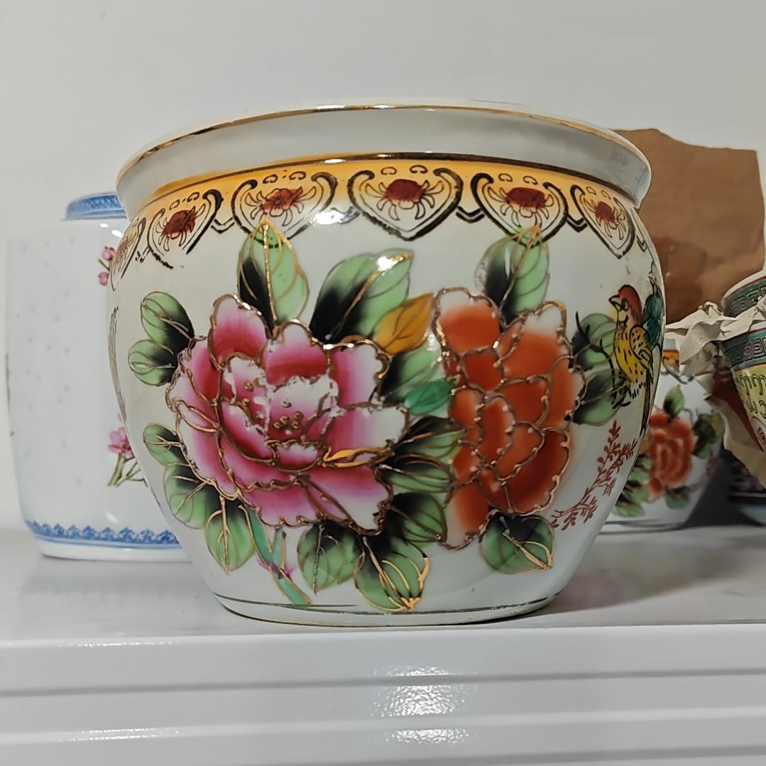 用****1景德镇手工手绘小缸1个