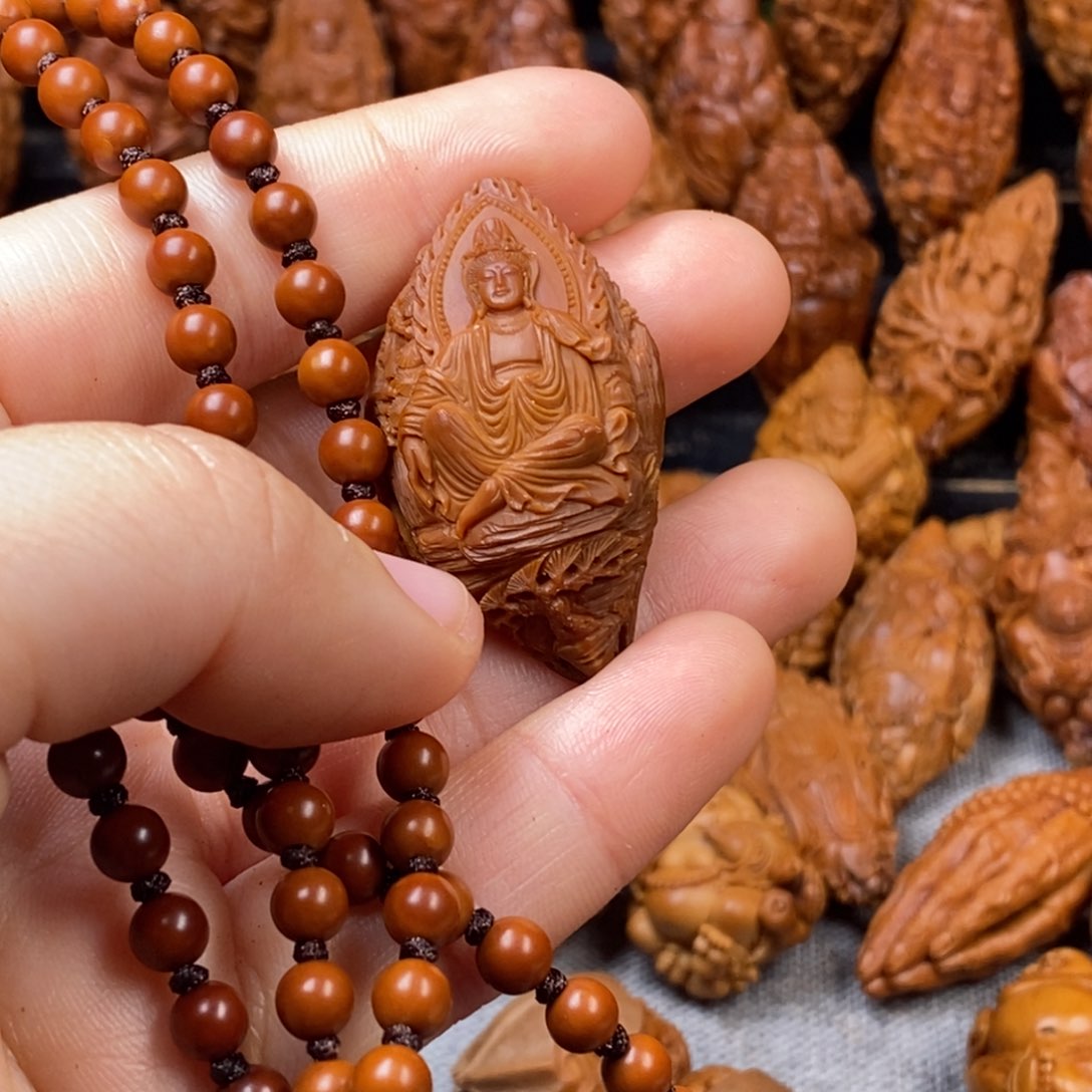橄榄核手串/手链弹**工核雕一套