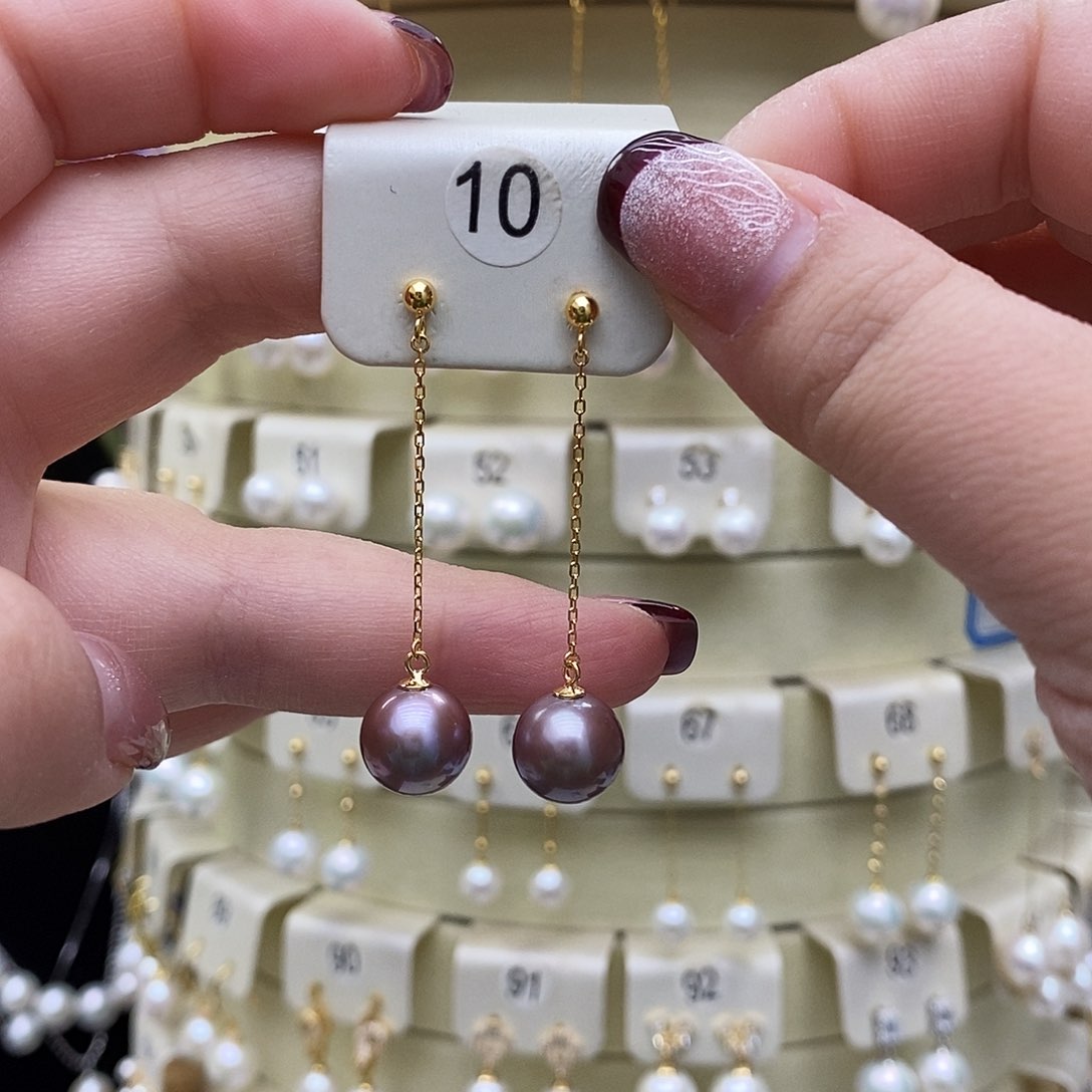 淡水珍珠耳饰银S925镶嵌