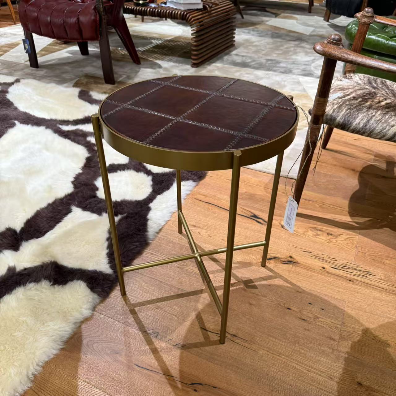 PACIFICGREEN复古铜边几   尺寸50*50*61