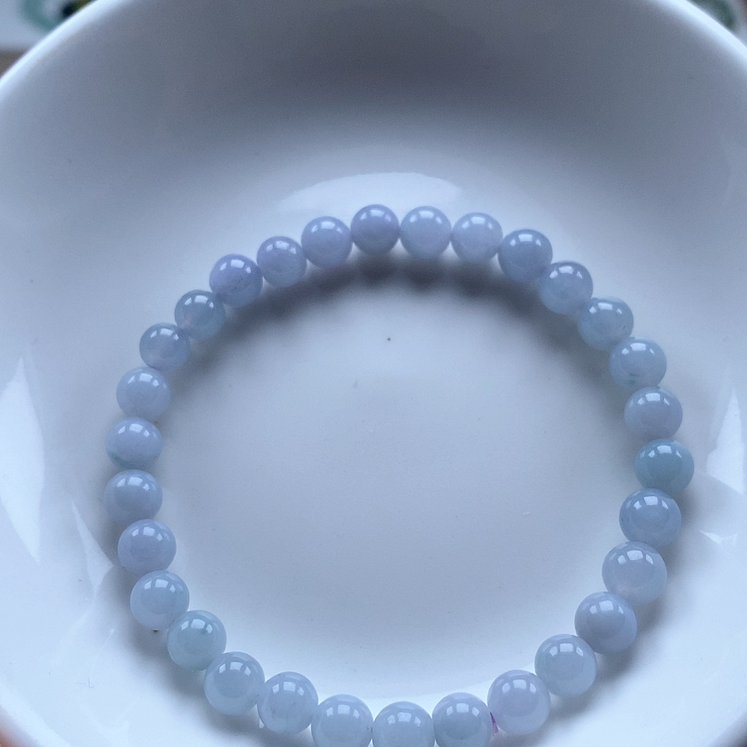 翡翠未镶嵌手串紫珠珠6.0