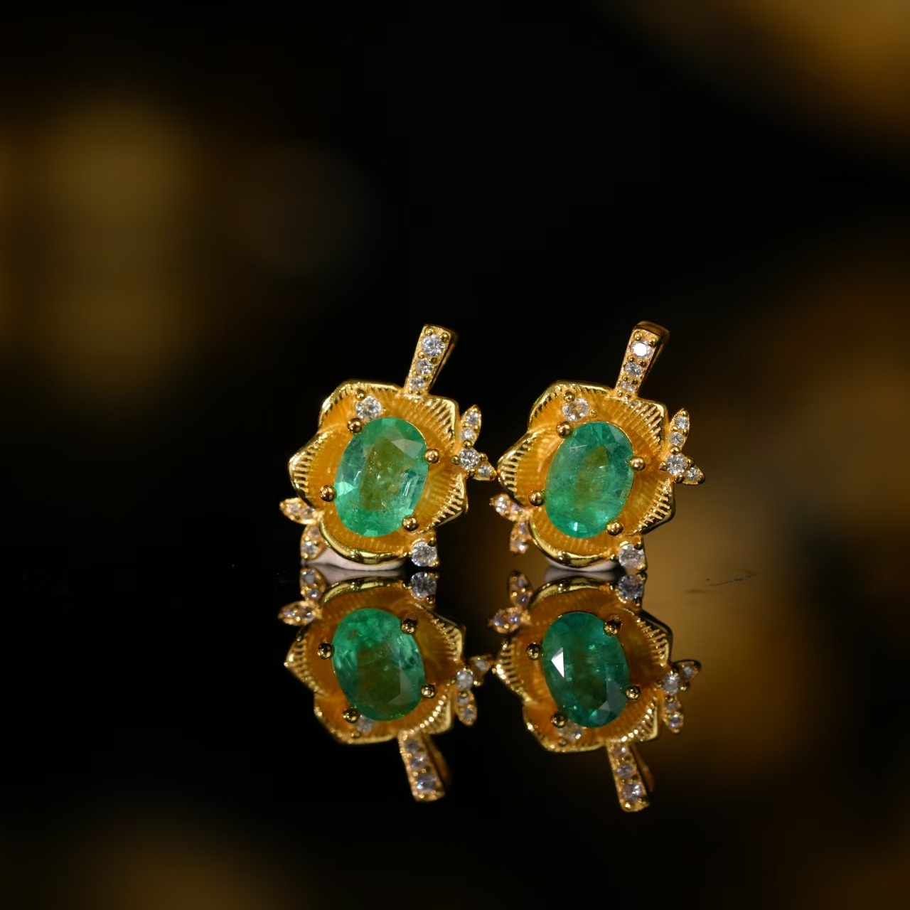 【初见珠宝】s925银祖母绿吊坠1-1C376X9【多样性发一件】