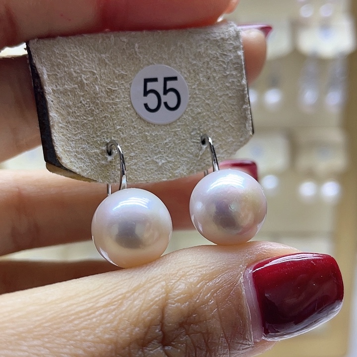 淡水珍珠耳饰银S925镶嵌