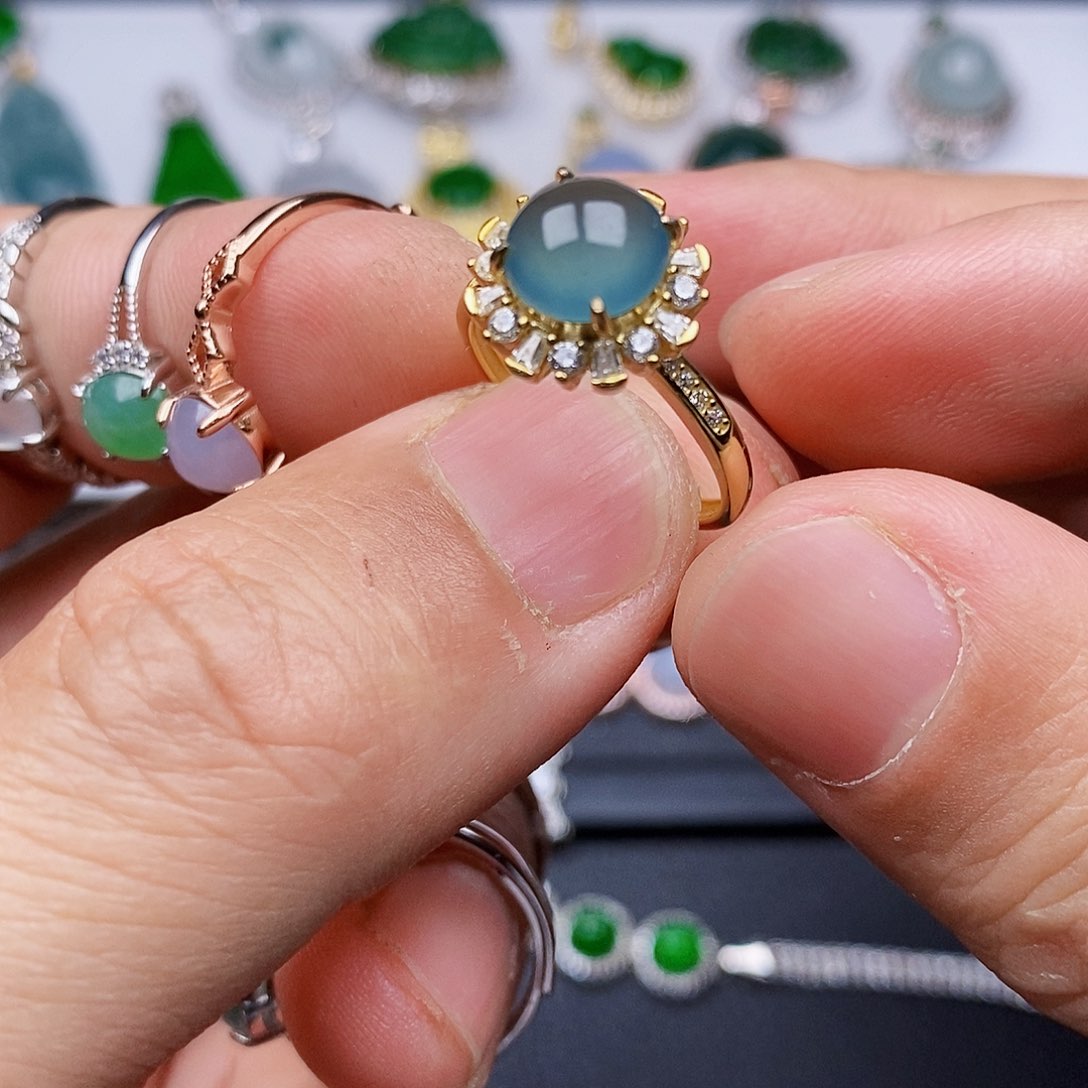 翡翠戒指银S925镶嵌?****戒指