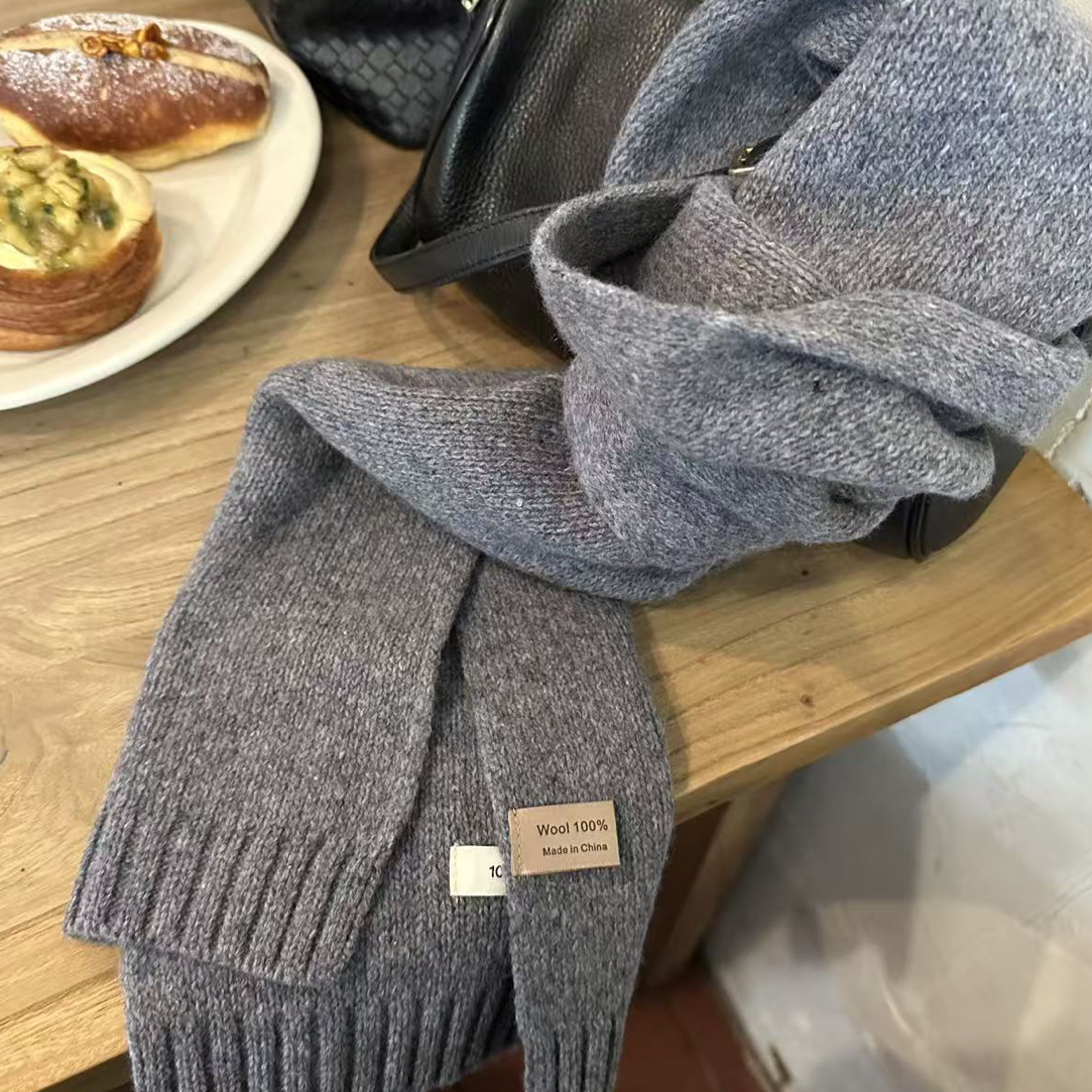 IMZX韩国欧巴服装 WOOL羊毛100%经典基础男士女士围巾 170*25cm 