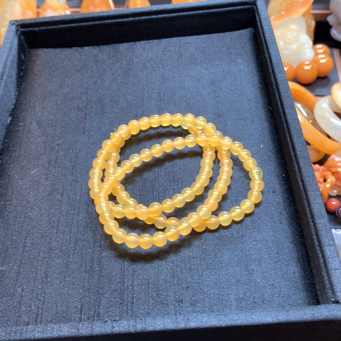石英质玉（黄龙玉）未镶嵌手串