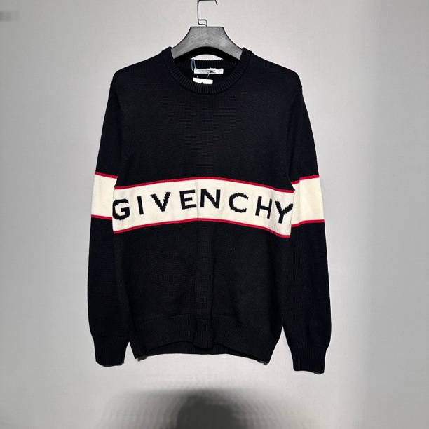 99新 Givenchy/纪梵希 黑色大logo羊毛毛衣 价6390