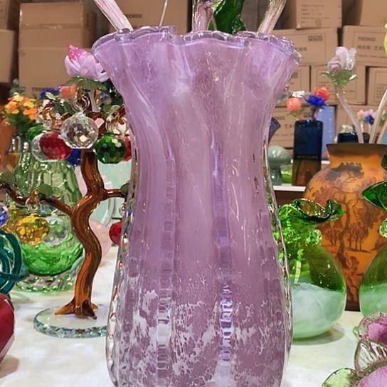 琉璃花瓶高32厘米口径15厘米