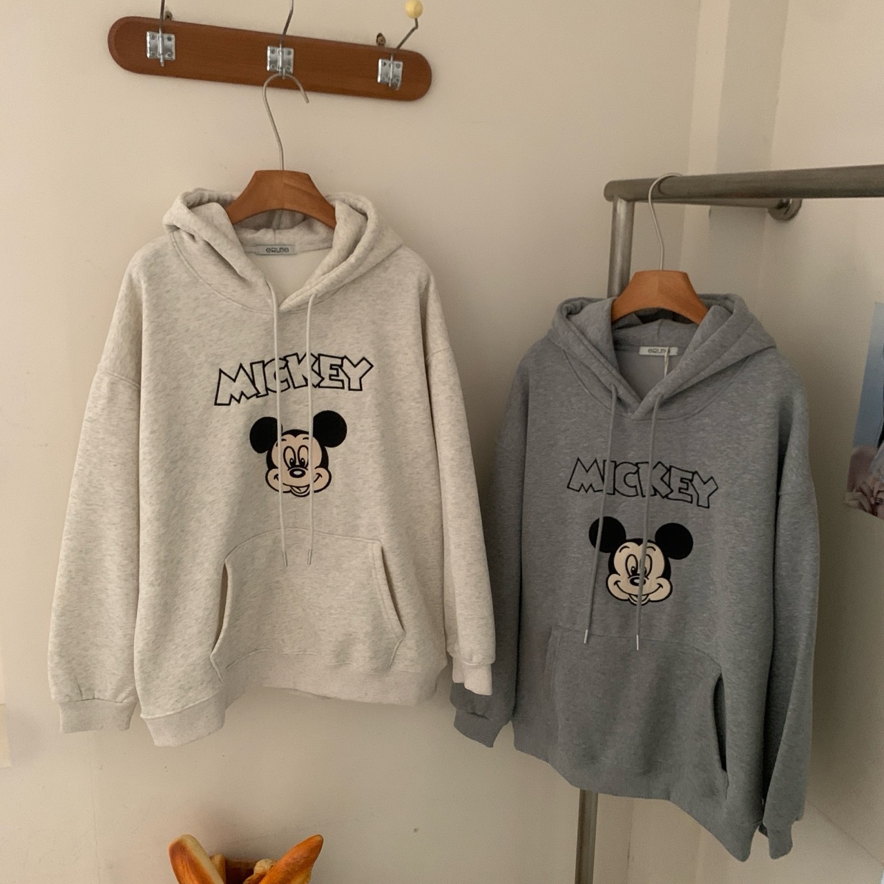 NELL冬款加绒MIC米奇连帽休闲百搭韩版卫衣长袖上衣冬季秋冬加厚