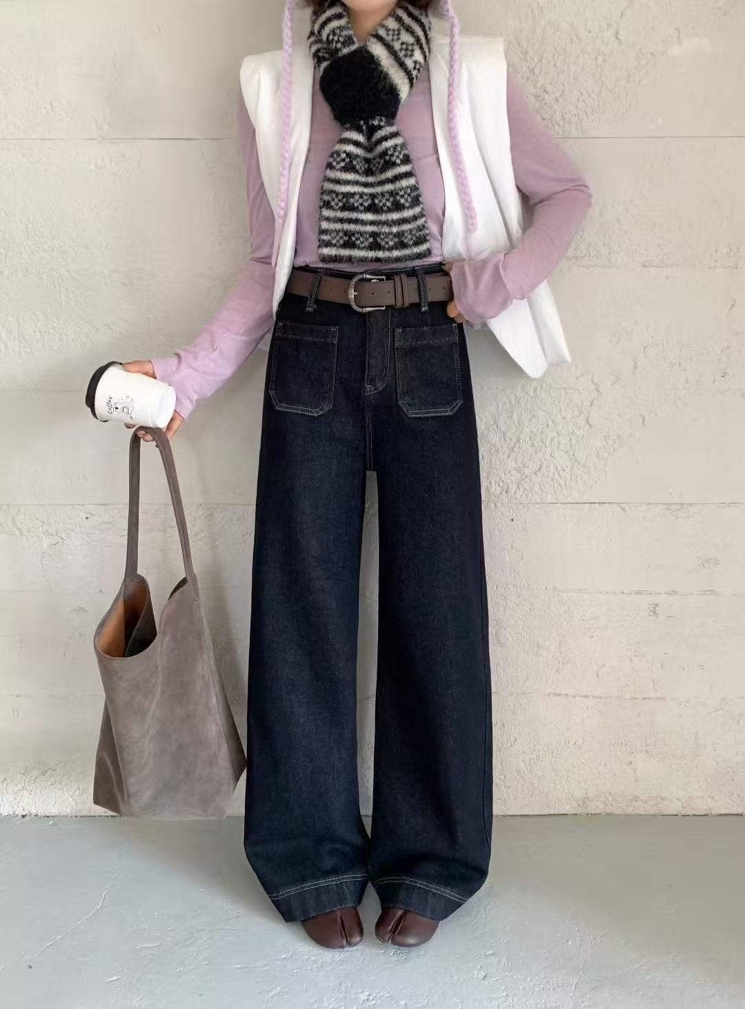 【0232】可#高腰直筒宽松牛仔裤