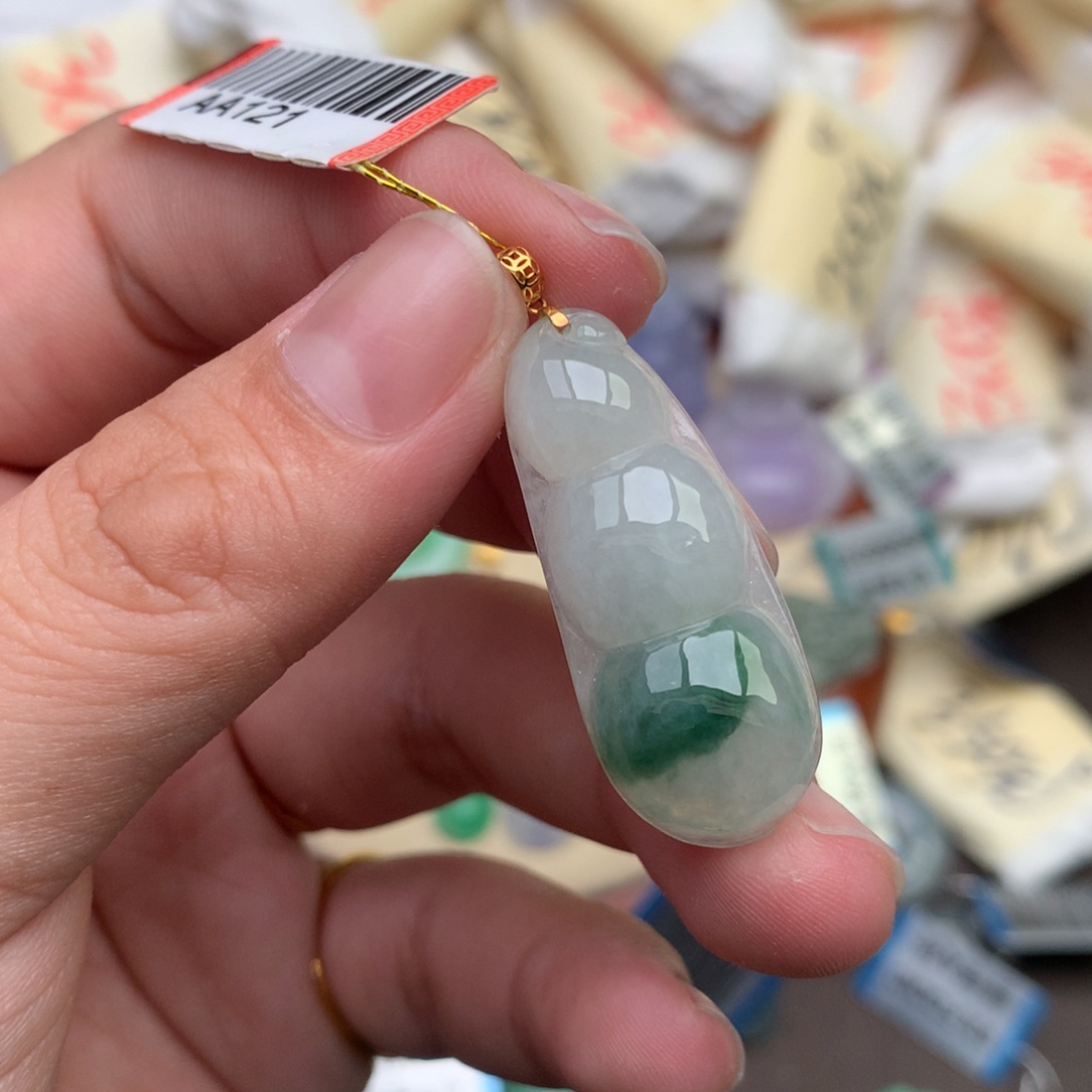 【闪购商品】翡翠挂件18K金镶嵌一