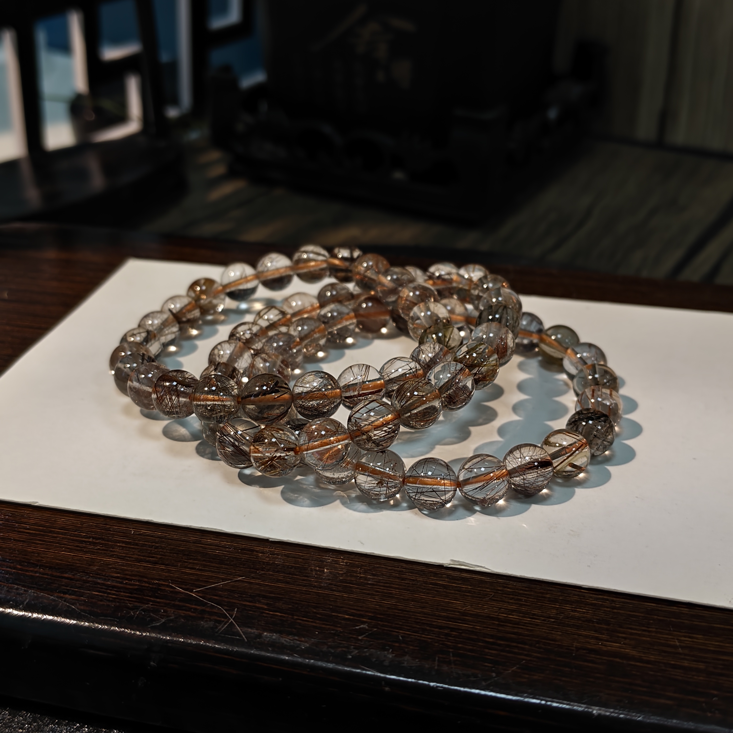 【书记甄选】天然彩发晶单圈手链 多样性发一件 约8mm XL1213