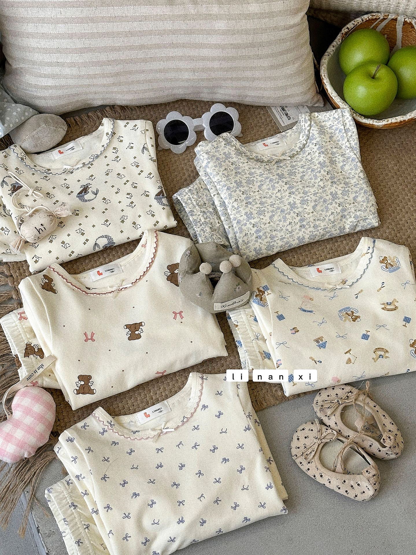 【XTL】2025新春韩系碎花家居服宝宝A类纯棉套装