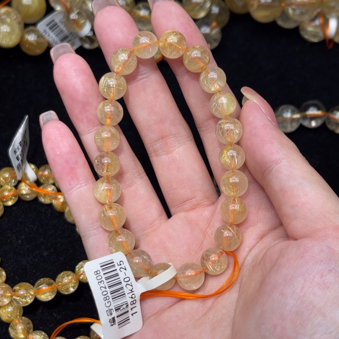 洛***发晶未镶嵌手链卡8金发晶