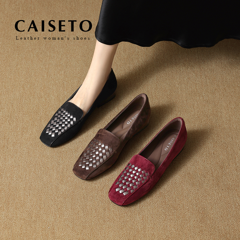 【黑色】头层羊皮/2.5cm秋季新款时尚百搭休闲气质单鞋女鞋5D529