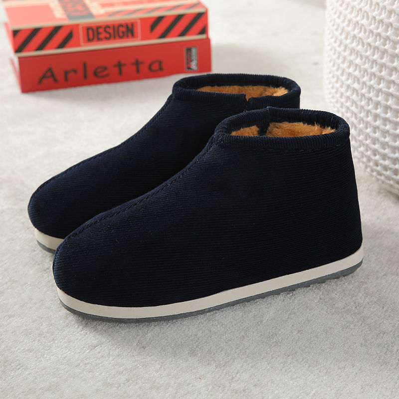 （拍大两码）传统手工棉鞋冬季加绒加厚保暖防滑厚底居家室内男女通