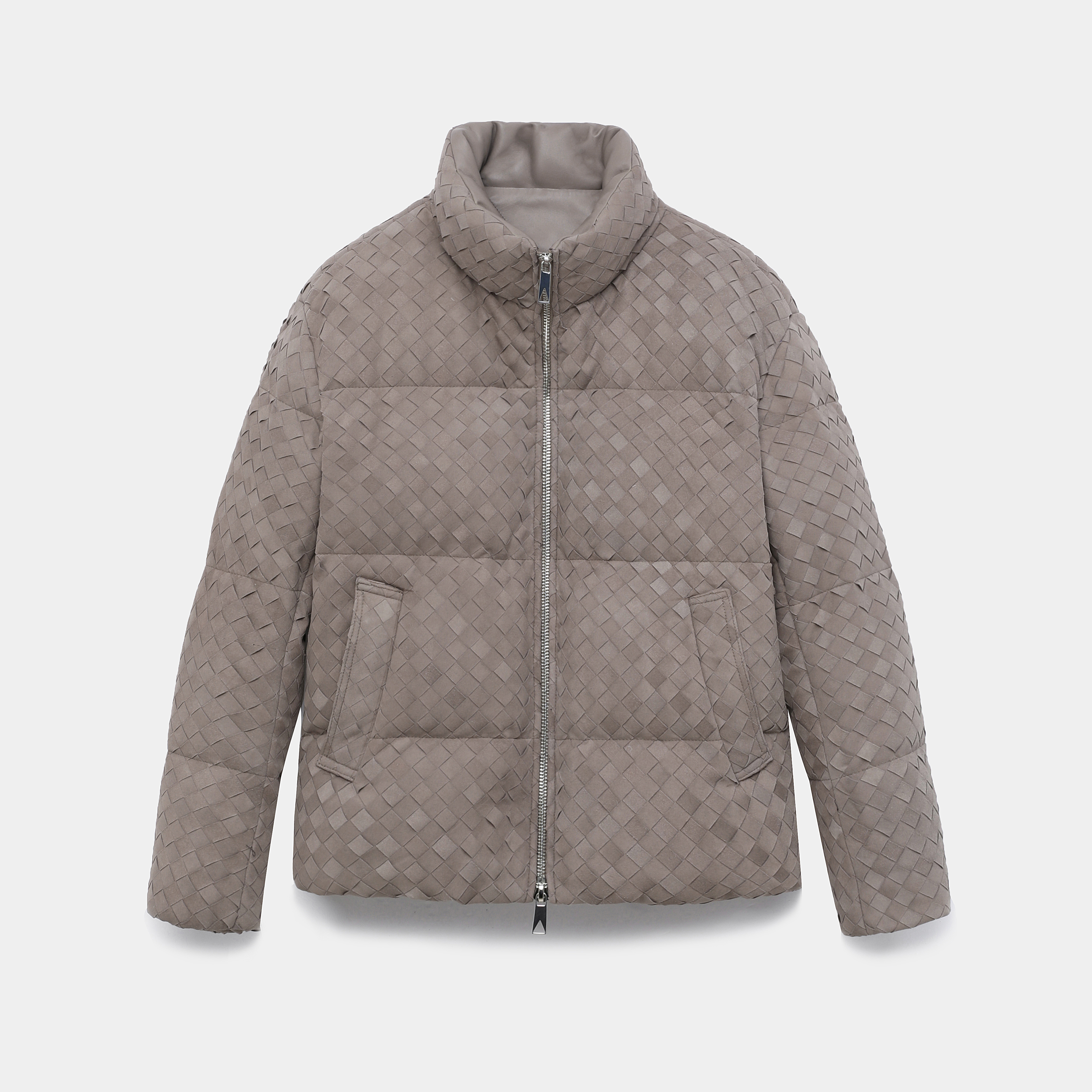 96000版 绒面皮手工编织真皮鹅绒服皮衣男冬季外套