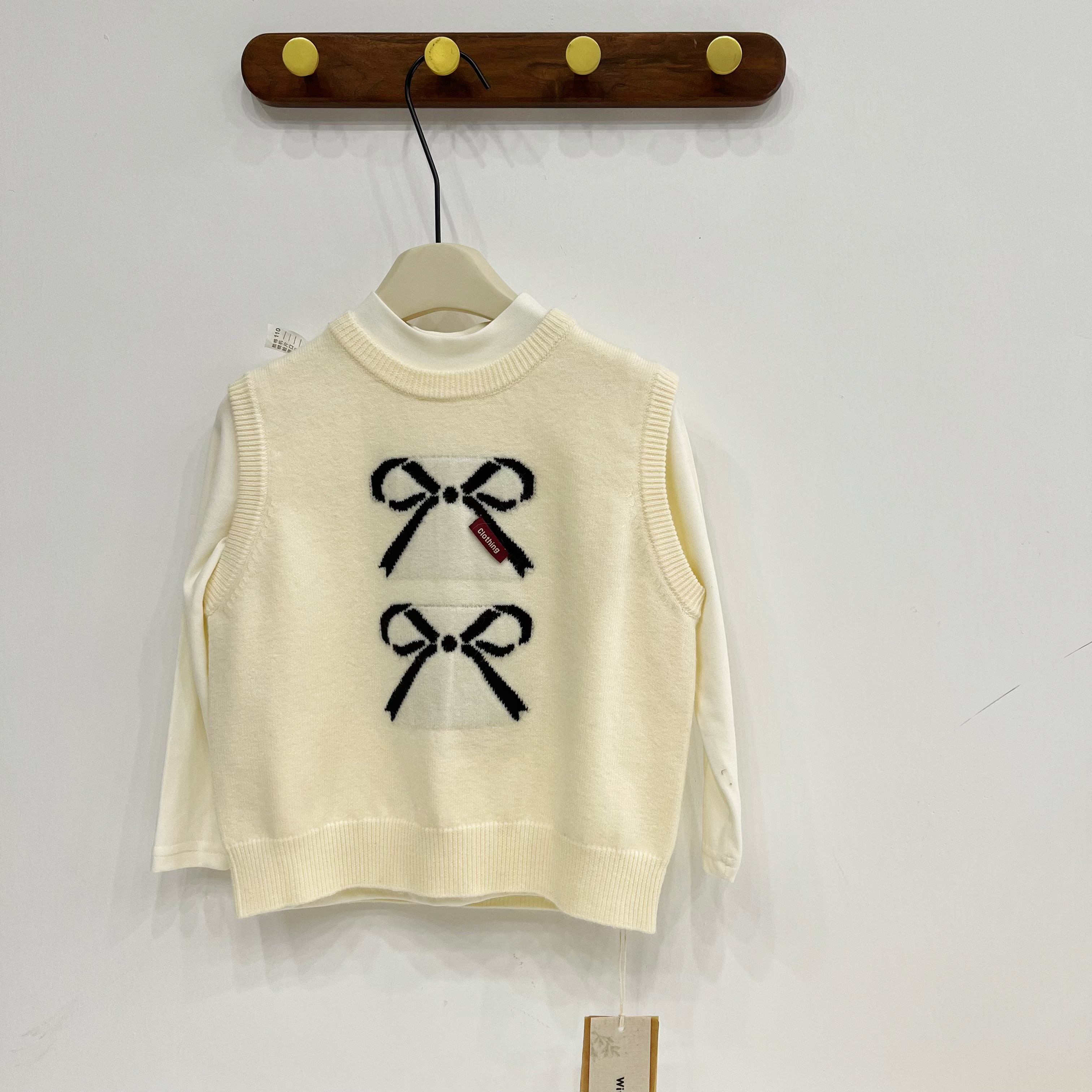 7756【樱桃炸弹】蝴蝶结针织背心