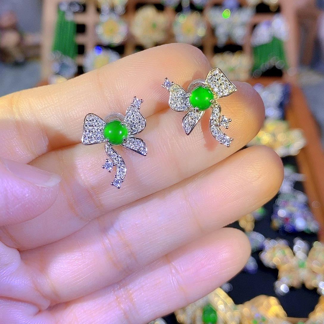 吊坠(不含链)银S925镶嵌翡翠