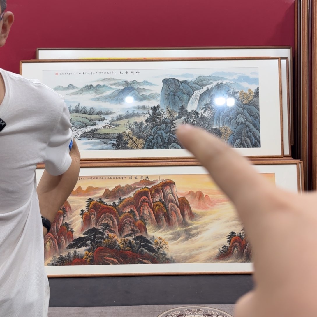 国画带框绘画210/80尺寸