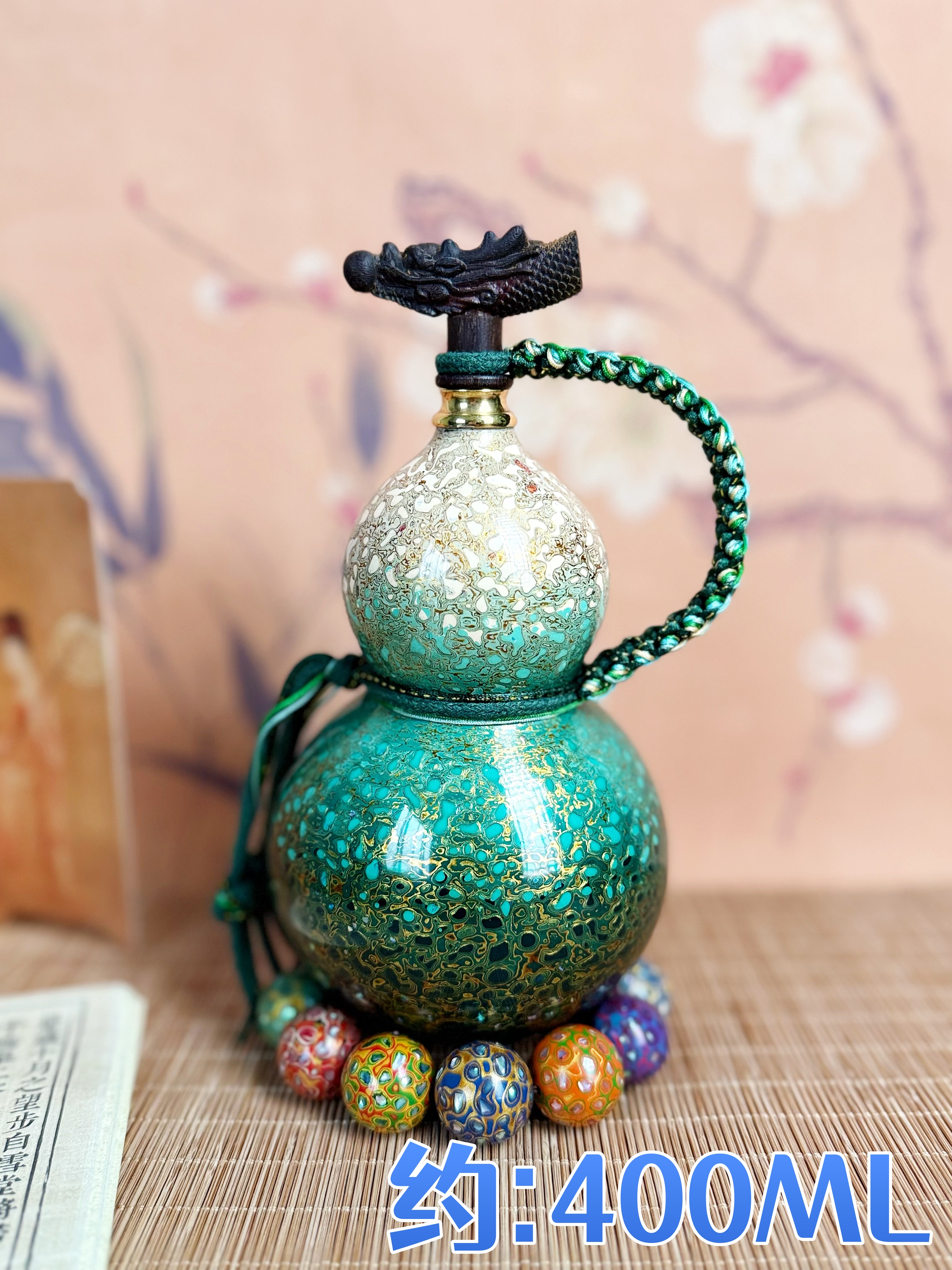 033纯手工非遗大漆酒葫芦绿白渐变精美款式