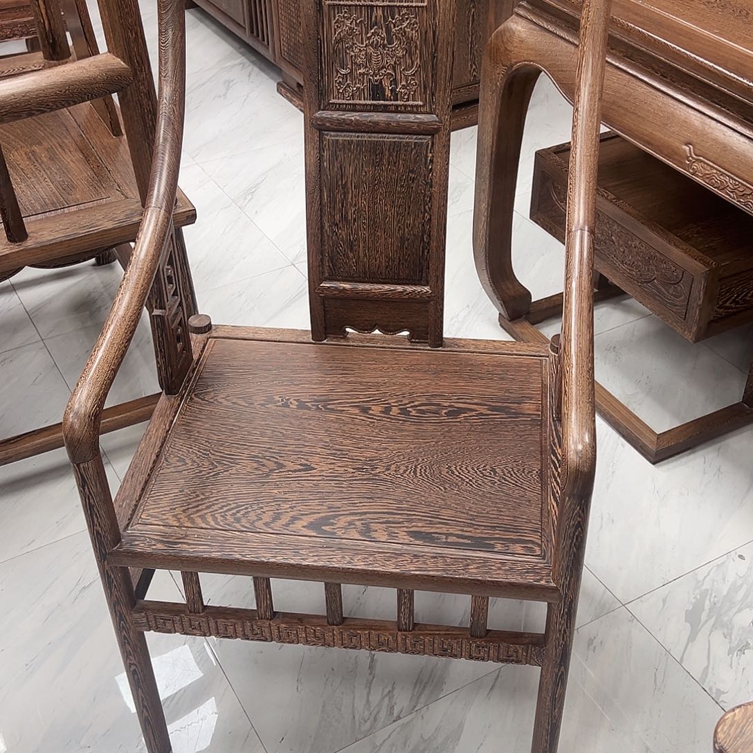 家具鸡翅木类鸡翅木休闲椅两张