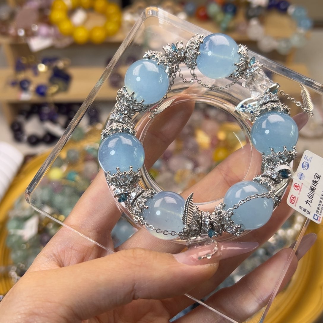 水晶手链银S925镶嵌水晶