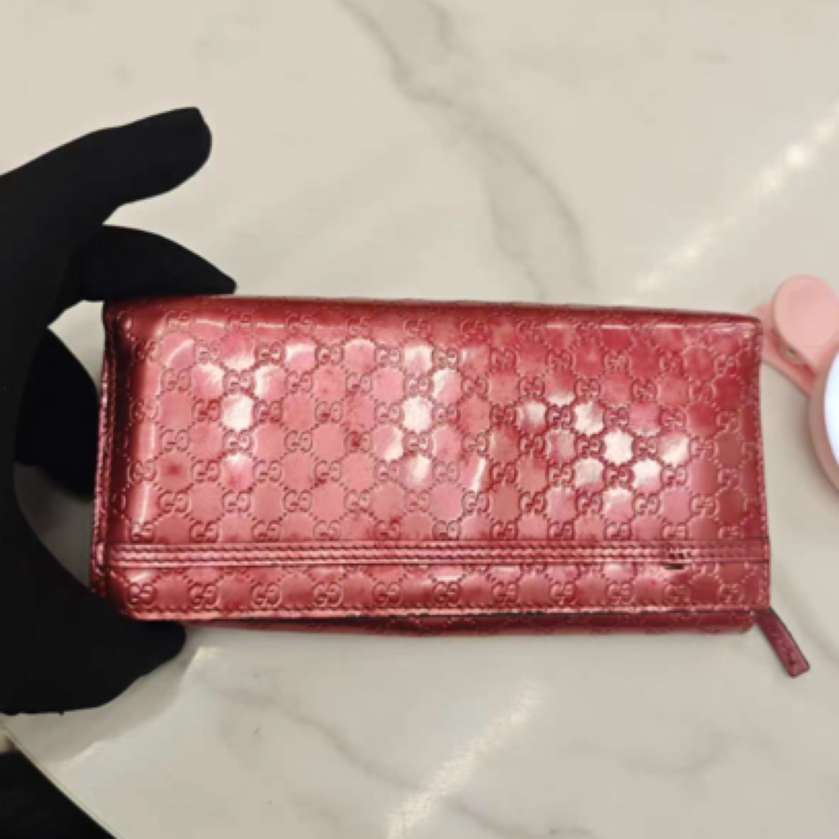 95新 GUCCI/古驰 Gucci 古驰漆面钱包