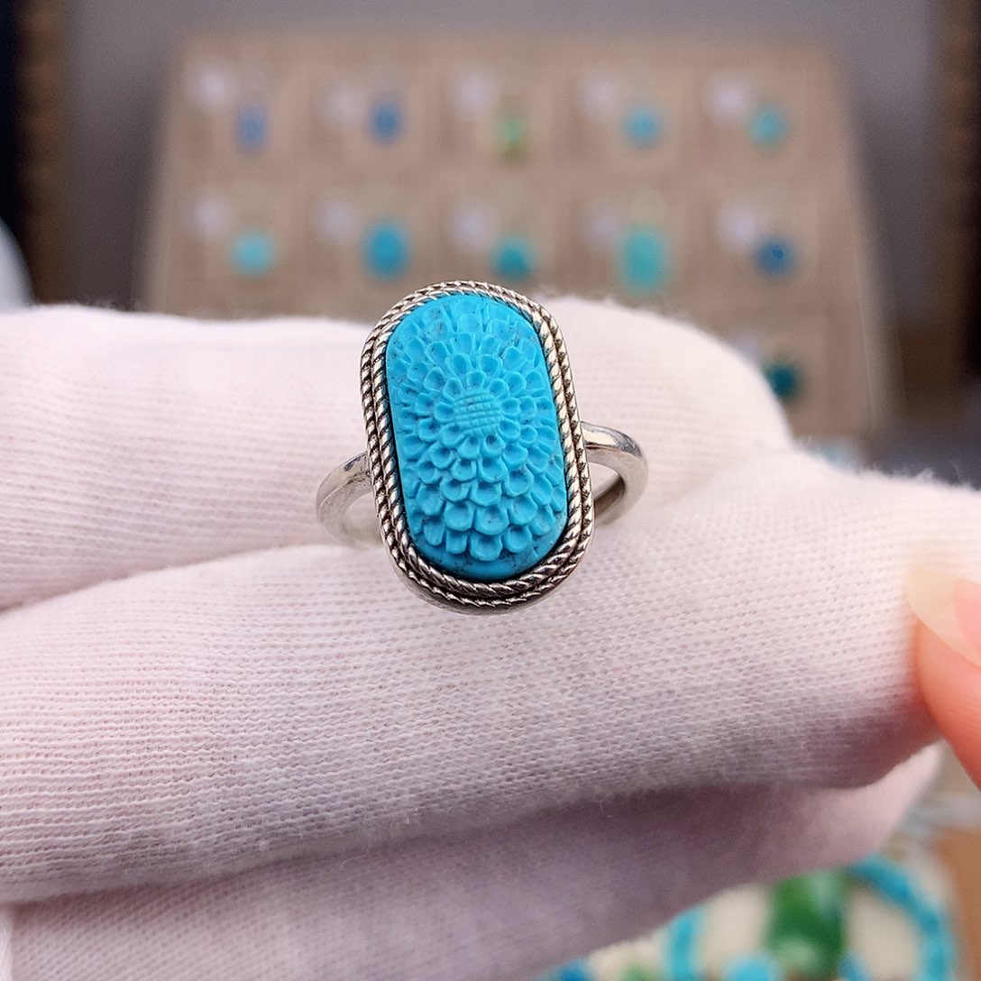 绿松石颈饰银S925镶嵌