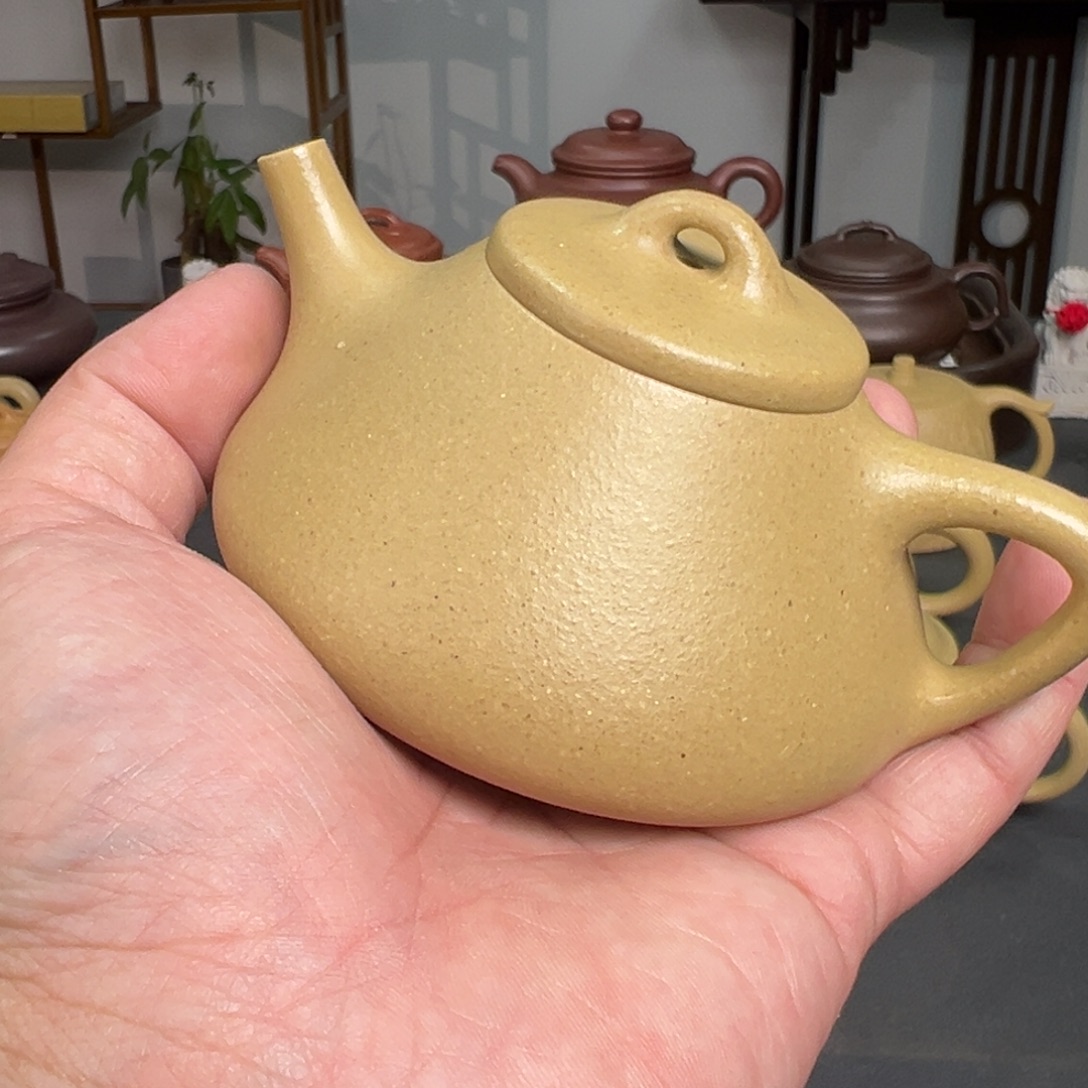 辉***彩紫砂茶壶梨皮子冶微微缩盖