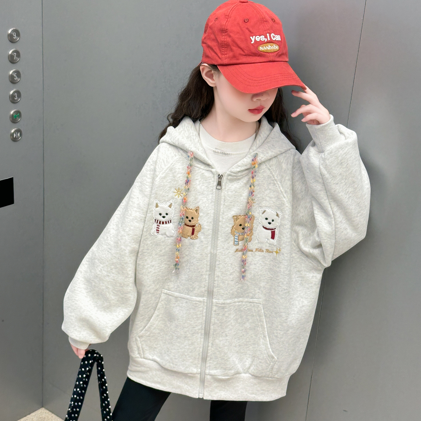 女童外套2025新款秋款上衣中大童小女孩洋气时尚连帽儿童开衫卫衣