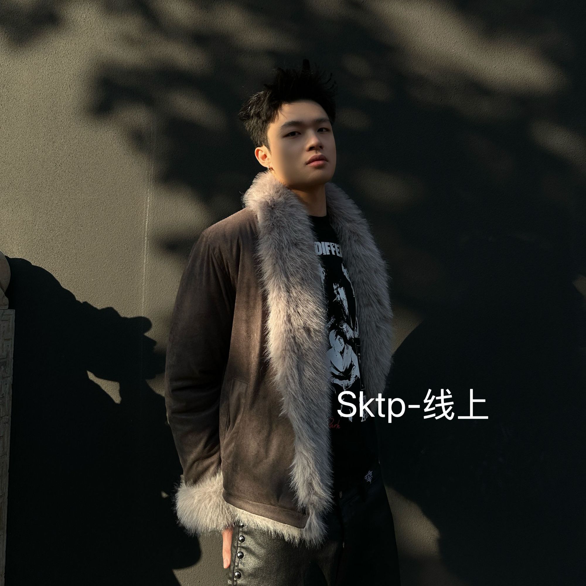 SKATEPARK“6552”冬季全毛内里牛皮绒门襟棉服座山雕棉服外套加厚