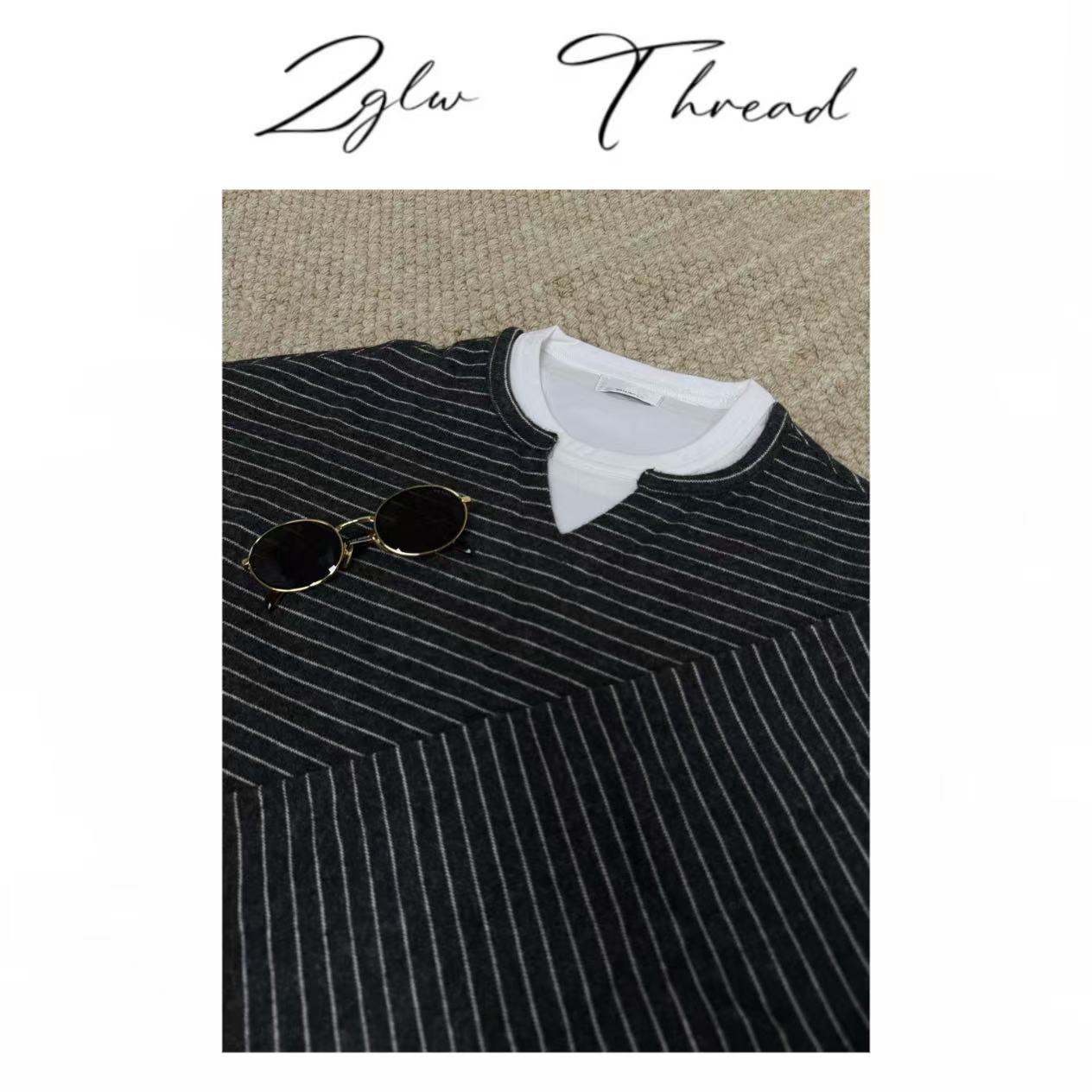 B*C25FW假两件羊毛T恤