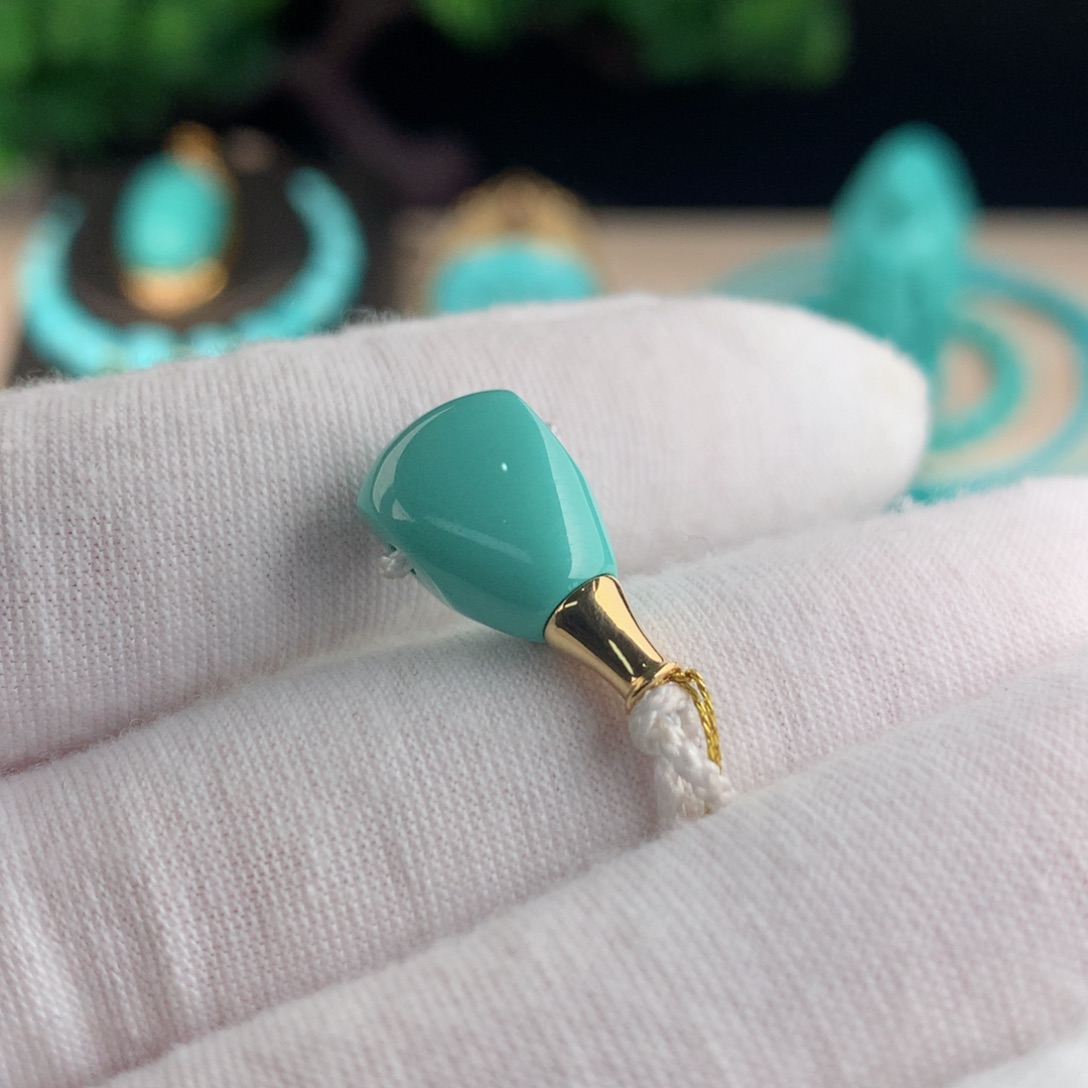 【闪购商品】绿松石三通卡9.618K金镶嵌