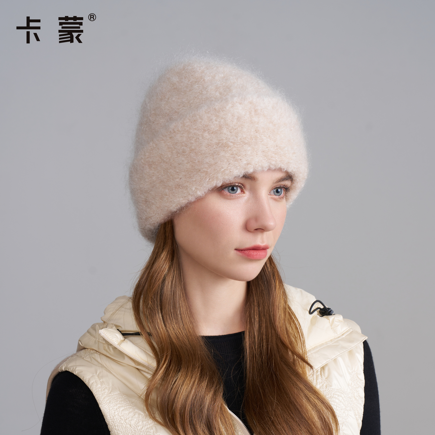 绵羊毛混纺针织毛线帽川西云感护耳百搭冷帽女款大头围冬时尚