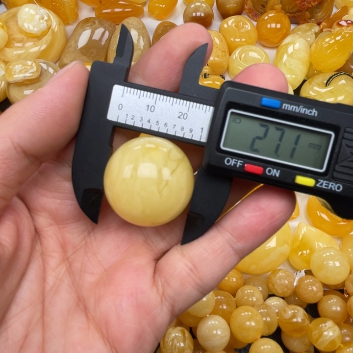 裸石蜜蜡未镶嵌蜜蜡圆珠