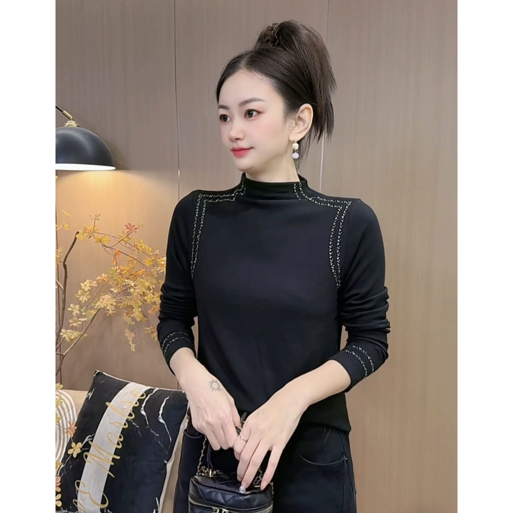 【863】新品新品奥代尔棉烫钻亲肤软糯上衣