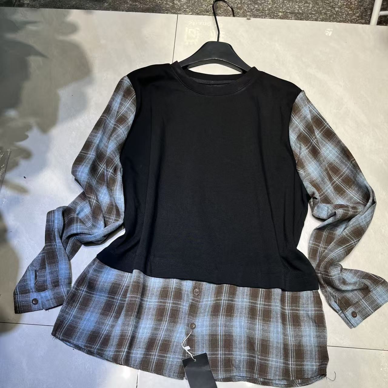 9127拼接格子上衣