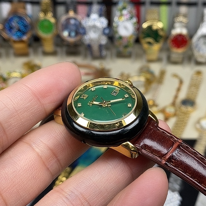 幸***子钢金属镀金石英机芯