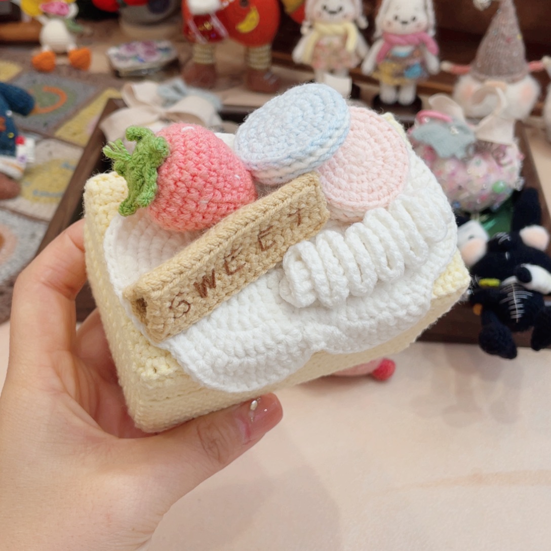 月***睡毛绒实木钩织首饰盒