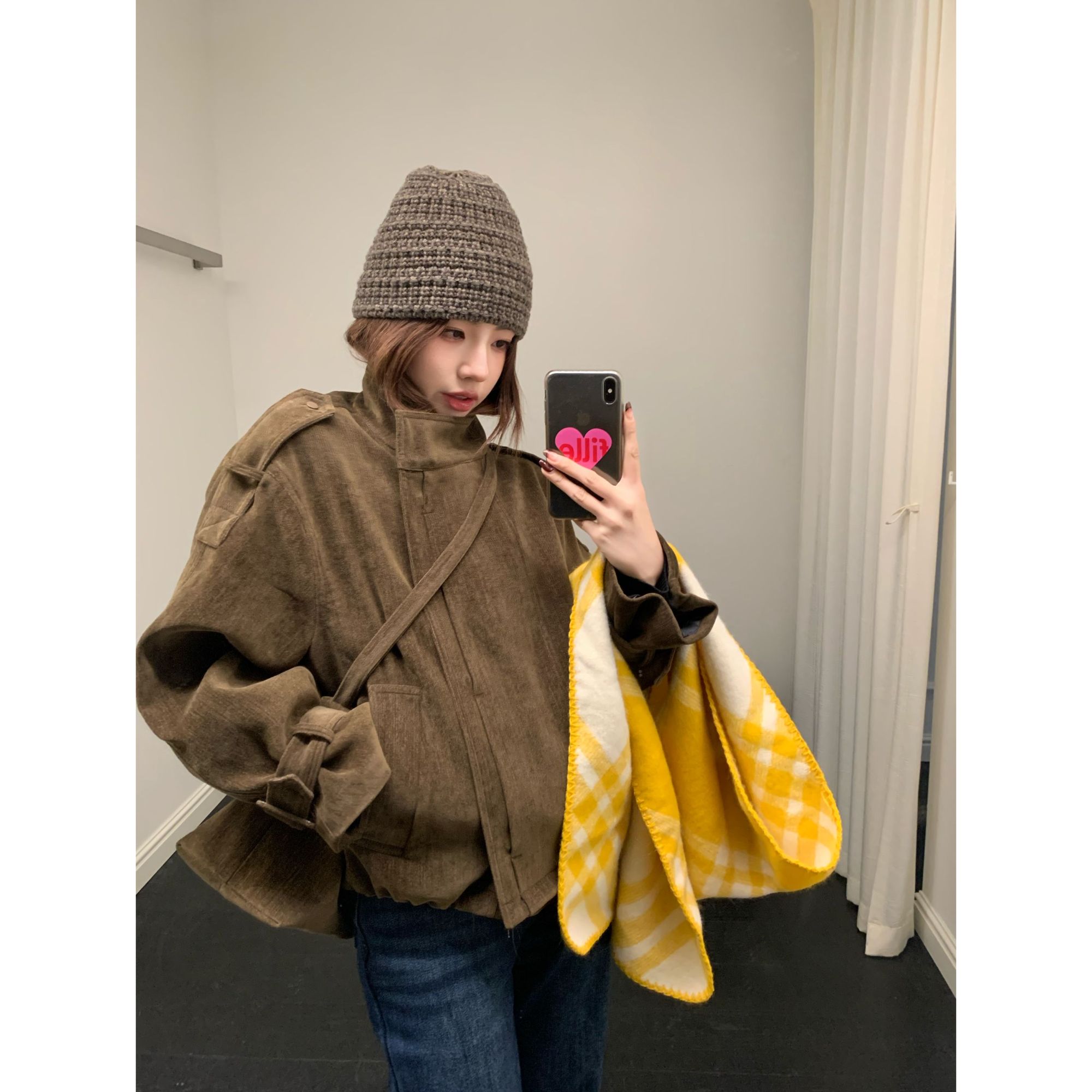 【OneMinute】韩系复古包包+羽绒夹克休闲两件套